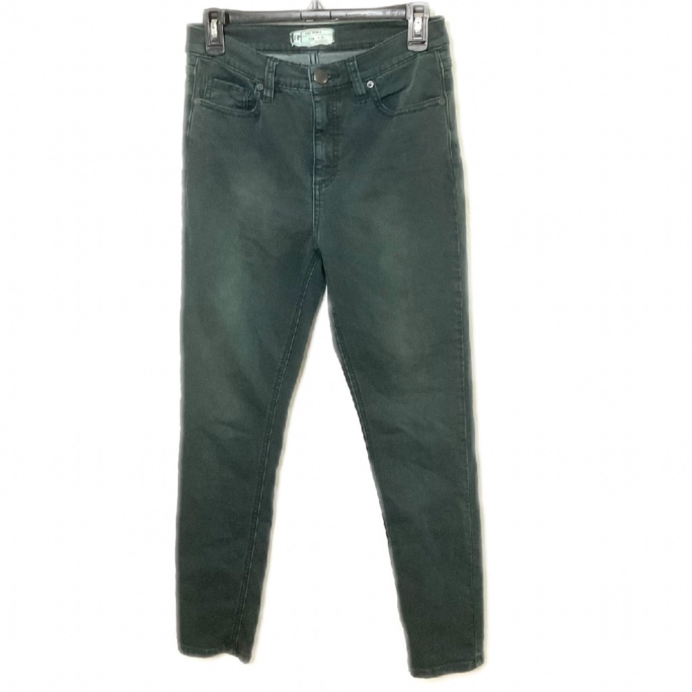 Free People Skinny Jeans Sz 28 Green Washed Denim